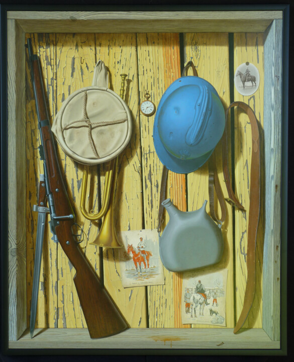 Cavalerie 1914-1918, huile sur toile
